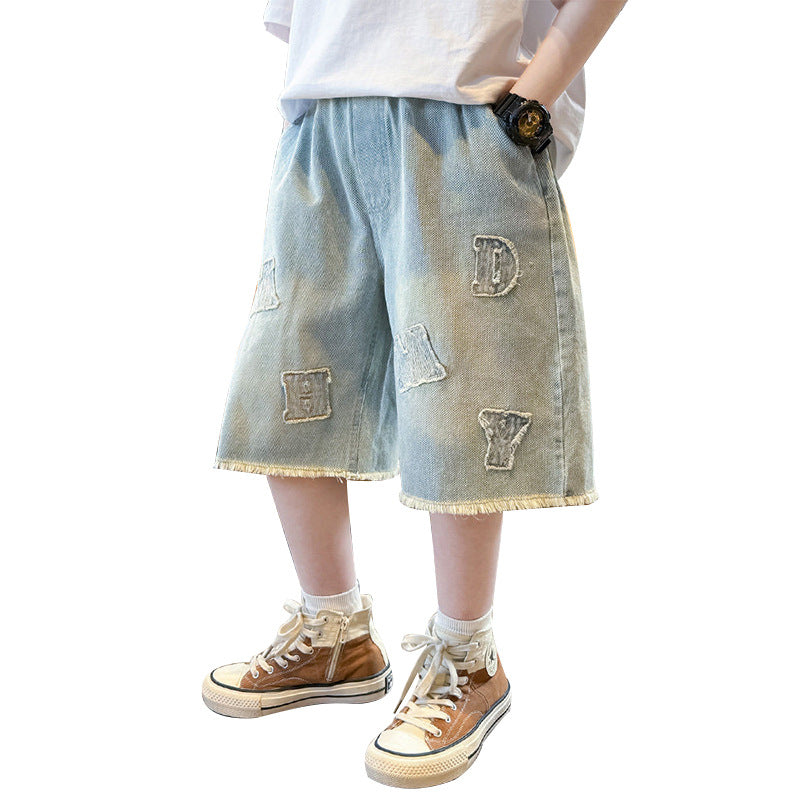 Unisex stylische Denim-Shorts mit einzigartiger Aufschrift Echo Archiv