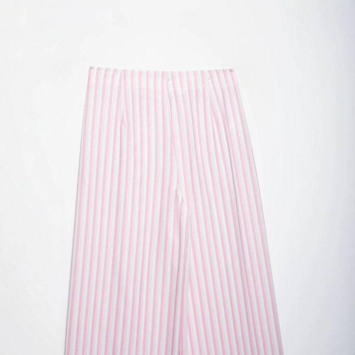Damen Leichte Highwaist Palazzohose mit weitem Bein, Tunnelzug und vertikalem Streifenmuster Echo Archiv