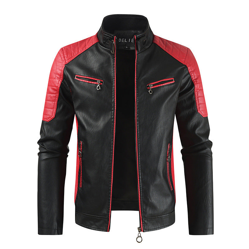 Herren Modische Bikerjacke mit Lederapplikationen Echo Archiv