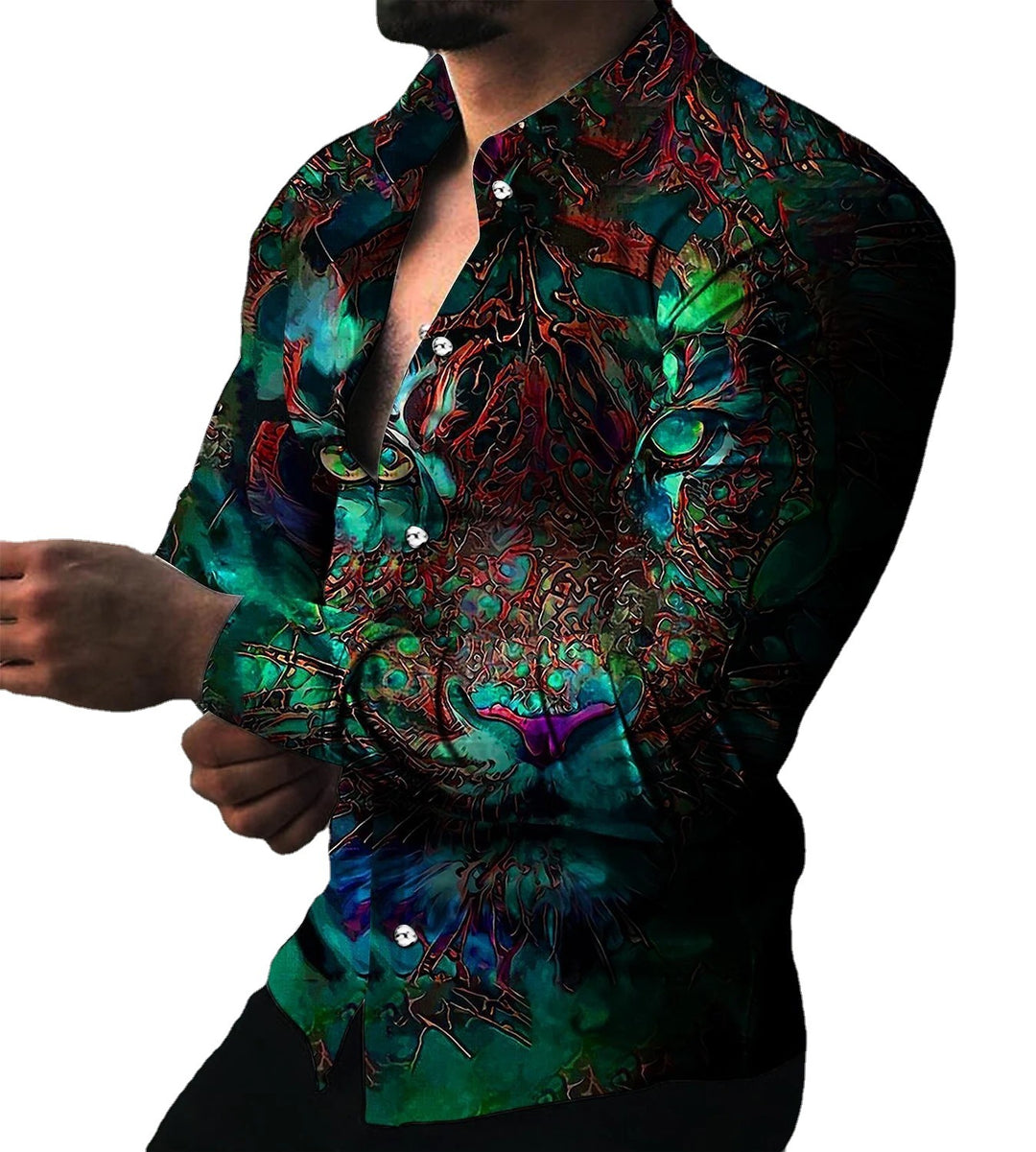 Herren Langarmshirt mit extravaganten Motiven und modischer Passform Echoarchiv