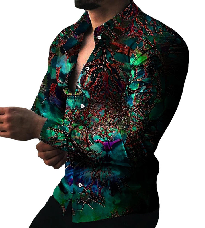 Herren Langarmshirt mit extravaganten Motiven und modischer Passform Echoarchiv