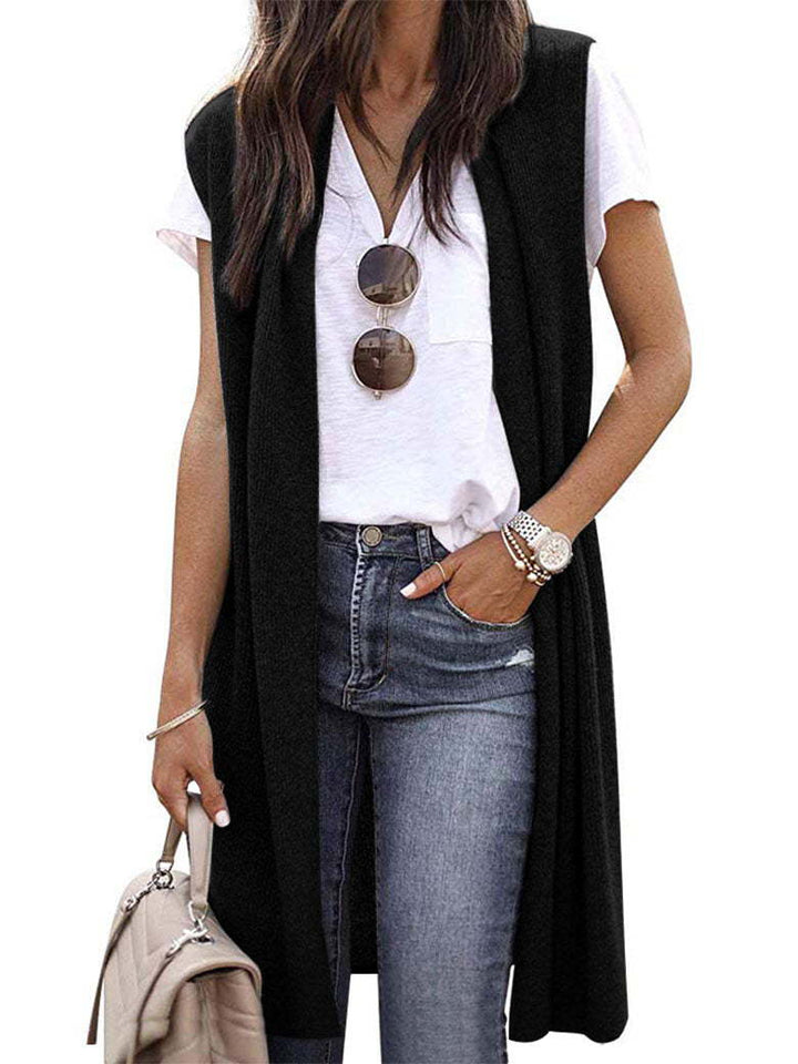 Damen Strickweste im lässigen Oversized-Design mit offenen Fronten und kurzer Ärmellänge – Veloura
