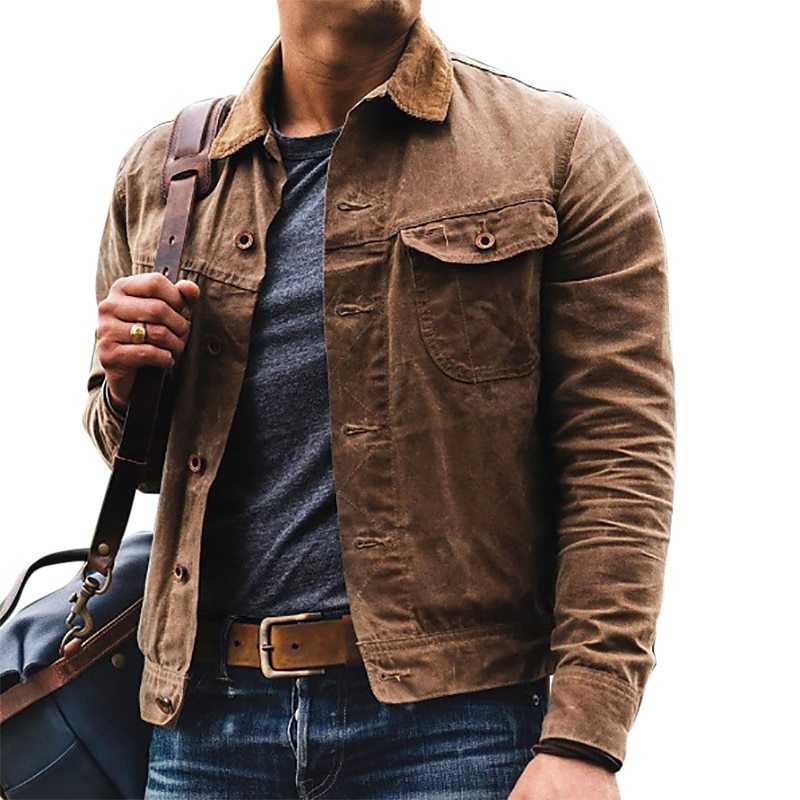 Herren leichte Utility-Jacke im Vintage-Stil mit praktischen Taschen Echoarchiv