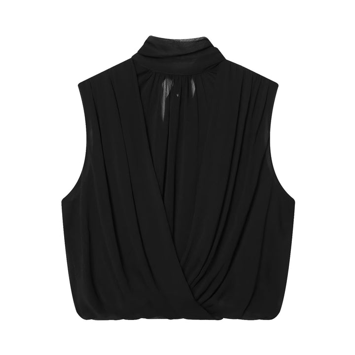 Damen ärmelloses Drapé-Oberteil mit elegantem Halsschlitz und fließendem Schnitt Echo Archiv