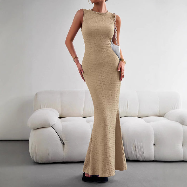 Damen figurbetontes Maxikleid mit elegantem strukturiertem Obermaterial Echo Archiv