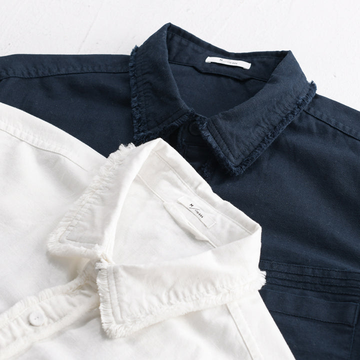 Herren Fransen-Overshirt aus Baumwollmix mit Brusttasche und Knopfleiste Echoarchiv