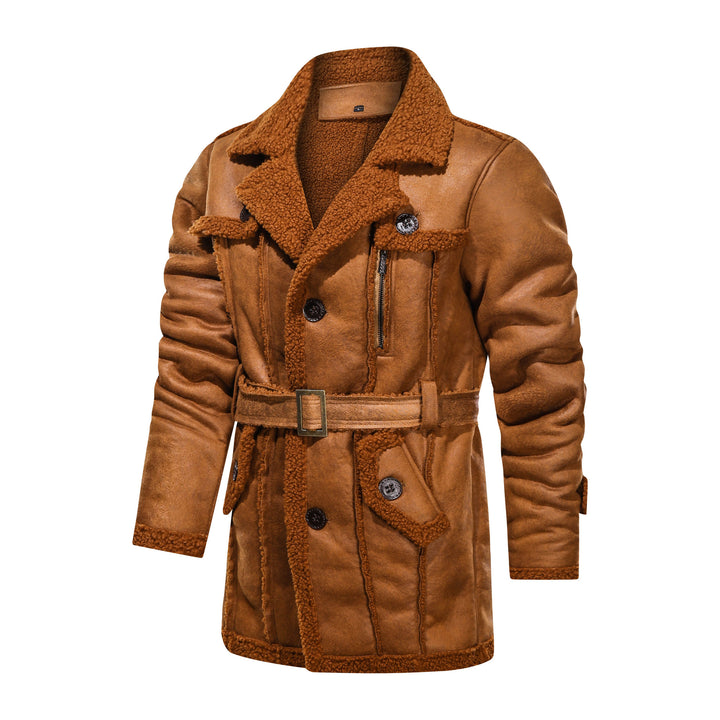 Herren Kuschelige Lederjacke mit Teddyfutter Echoarchiv