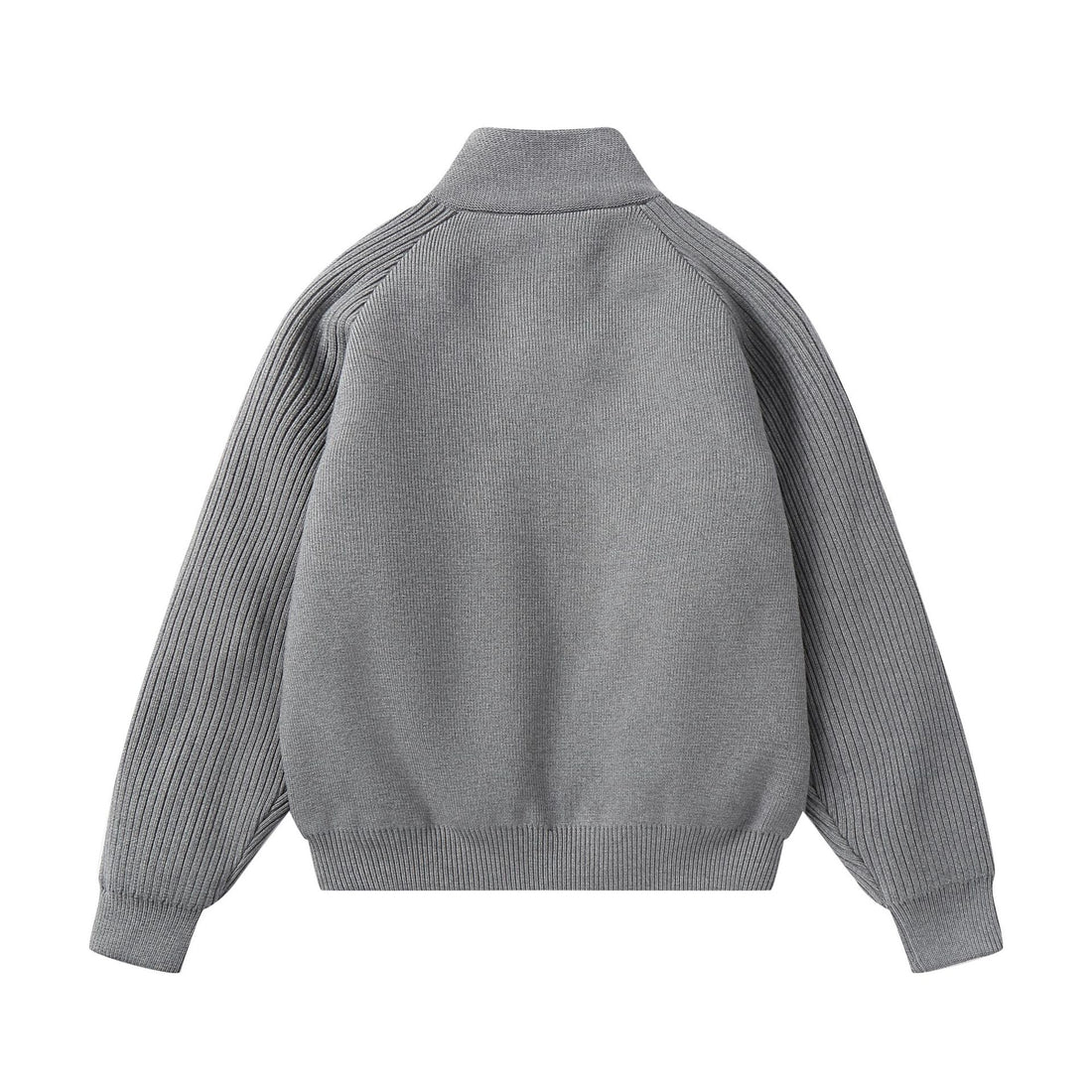 Unisex Strick-Zipjacke mit Stehkragen und gerippten Ärmeln Echoarchiv