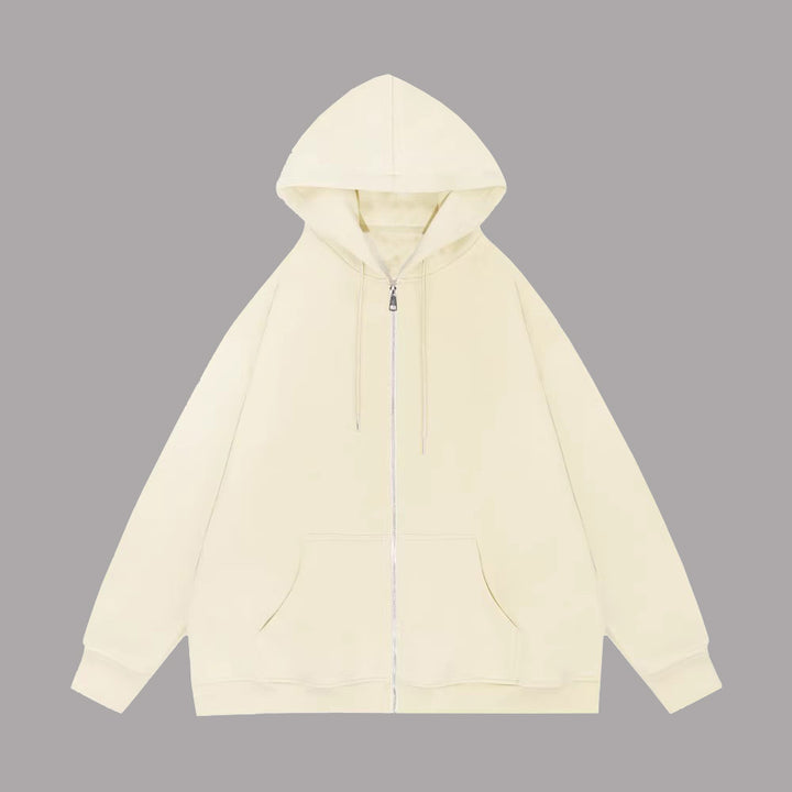 Unisex nan lässige Kapuzenjacke mit robustem Metall-Reißverschluss doppellagiger Kapuze und tiefen Känguru-Eingrifftaschen Echo Archiv