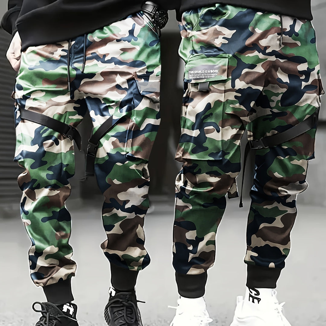 Herren Utility‑Cargo‑Jogginghose mit elastischem Bund, verstellbaren Beinriemen & Multifachtaschen Echo Archiv