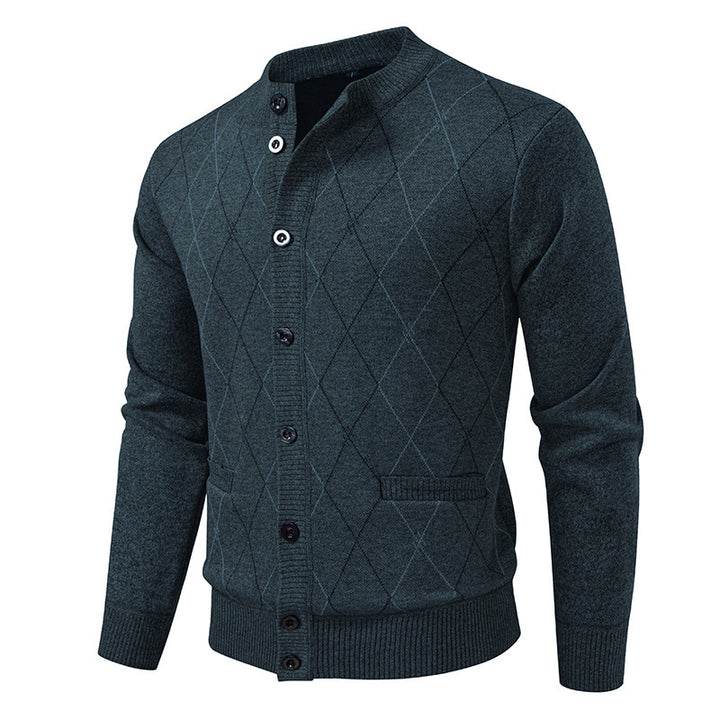 Herren Strickjacke mit modernem Rautenmuster Echoarchiv