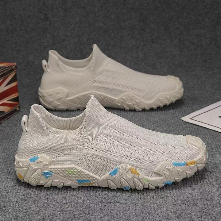 Herren Elastischer Strick-Fußschuh mit rutschfester, gemusterter Profilsohle Echoarhiv