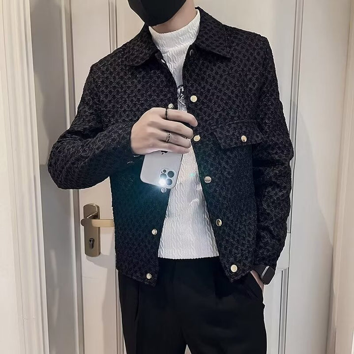 Herren Designjacke mit strukturierten Stoffdetails Echoarchiv