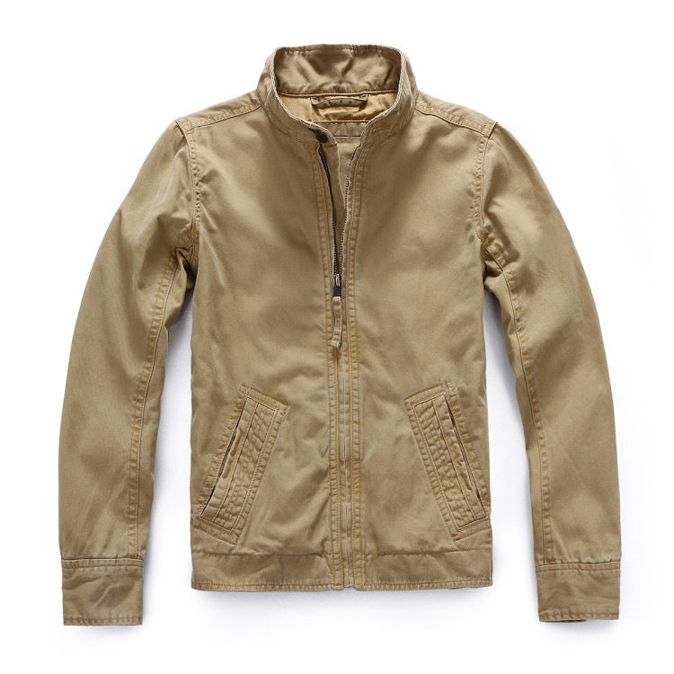 Herren leichte Baumwoll-Twill Feldjacke mit Stehkragen und Reißverschluss Echoarchiv