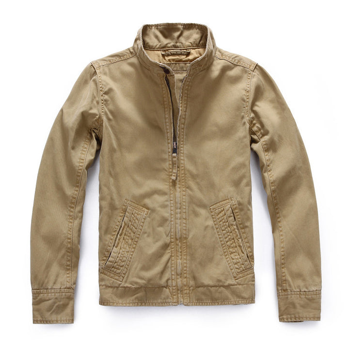 Herren leichte Baumwoll-Twill Feldjacke mit Stehkragen und Reißverschluss Echoarchiv