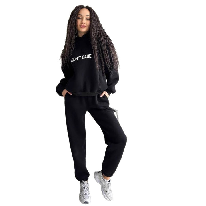 Damen Oversized Hoodie- und Jogginghose-Set aus French-Terry mit Statement-Print – Auréline
