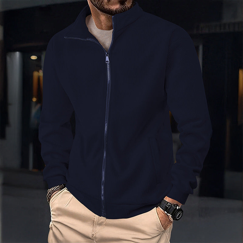 Herren Stylische Jacke mit Reißverschluss und hohem Kragen Echoarchiv