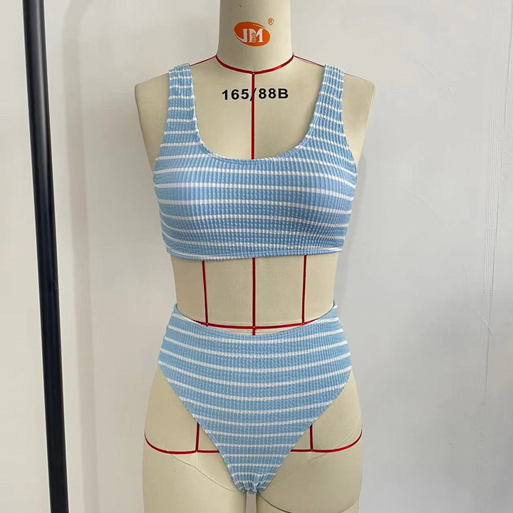 Damen High-Waist Bikini-Set mit modischem Rippstrick Echo Archiv