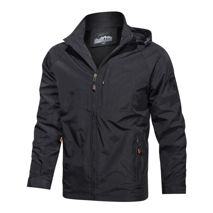 Herren nan leichte winddichte Outdoorjacke mit Kapuze und taktischer Brusttasche Echo Archiv