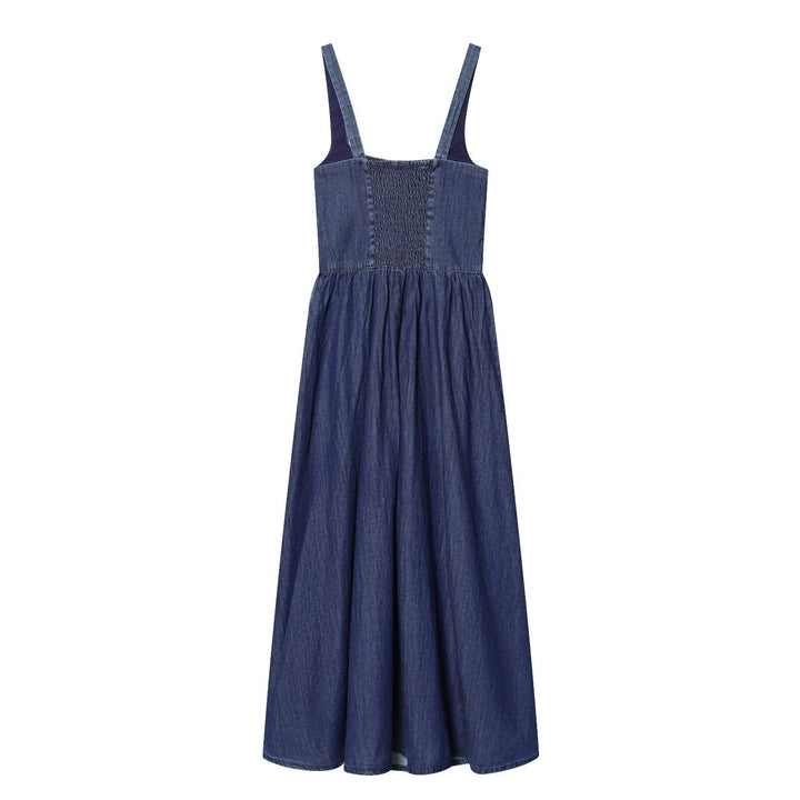 Damen Jeans Maxikleid mit romantischem Schnitt und Rüschendetails Echo Archiv