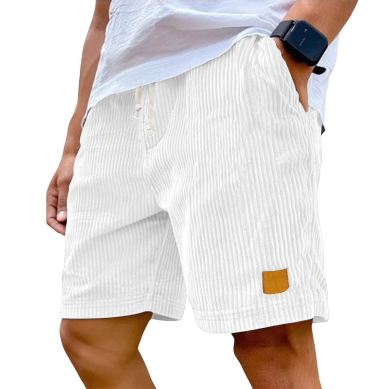 Herren nan Feincord-Shorts mit elastischem Tunnelzugbund, Kordelzug und tiefen Eingrifftaschen Echo Archiv