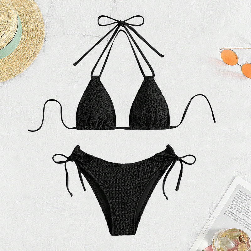 Damen Häkel-Bikini mit verspielten Bindebändern Echo Archiv