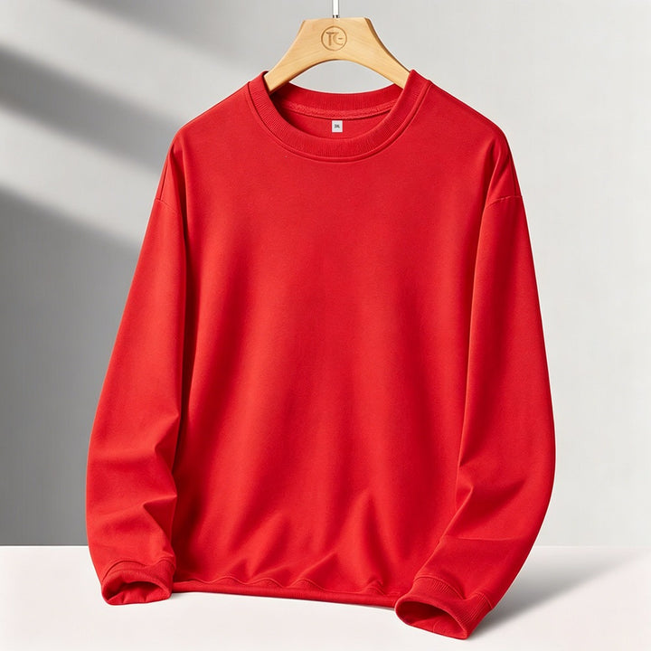 Herren Minimalistisches Rundhals-Sweatshirt mit französischer Terry-Innenseite & Oversize-Schnitt Echoarchiv