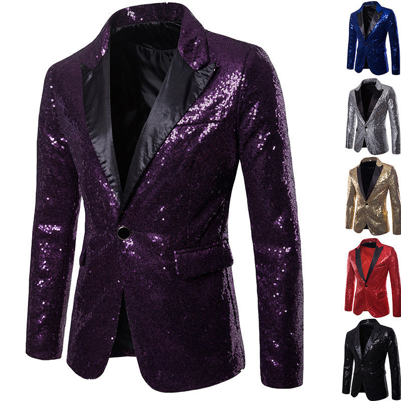 Herren Pailletten-Blazer mit Modernem Schnitt und Luxuriösem Glanz Echoarchiv
