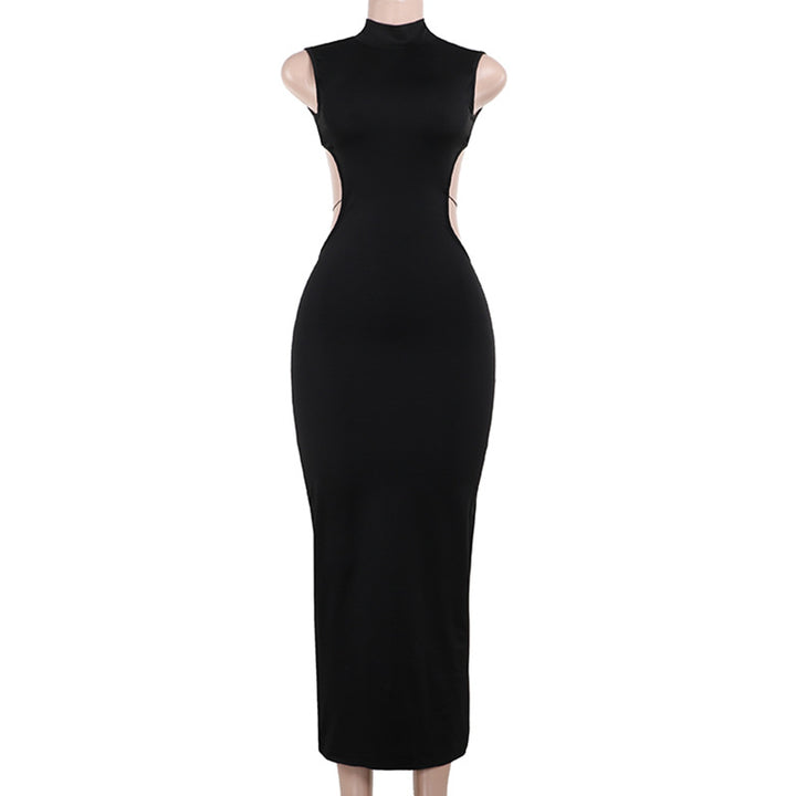 Damen figurbetontes Abendkleid mit Stehkragen und Cut-Outs Echo Archiv