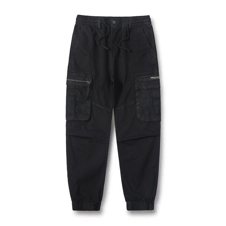 Herren Multifunktionale Cargo-Hose mit praktischen Reißverschlusstaschen und elastischem Bund Echoarchiv