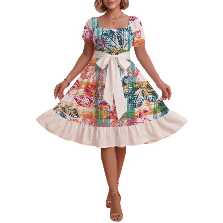 Damen Verspieltes Maxikleid mit Bärenmuster und taillierbarem Band Echo Archiv