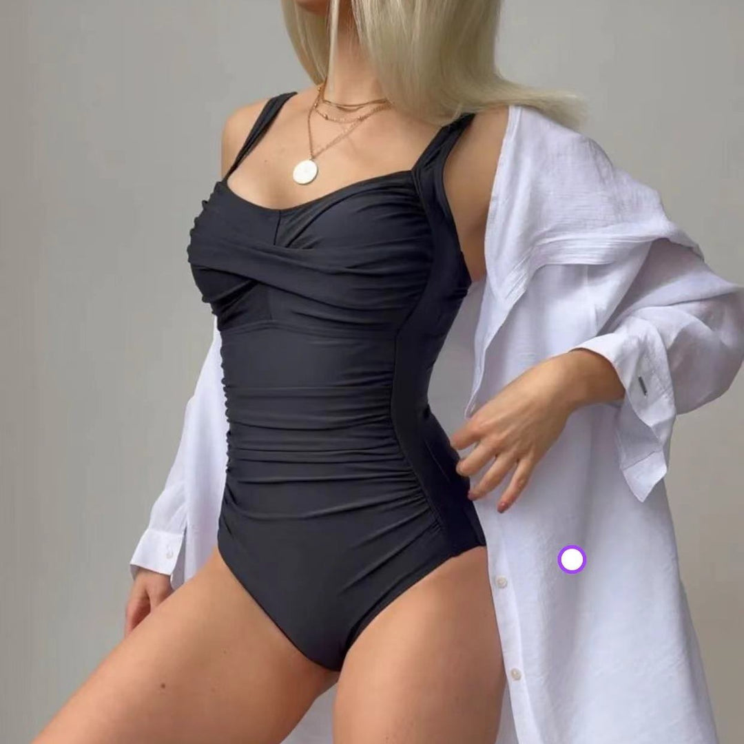 Damen Einteiliger Badeanzug mit raffiniertem Rüschendesign Echo Archiv