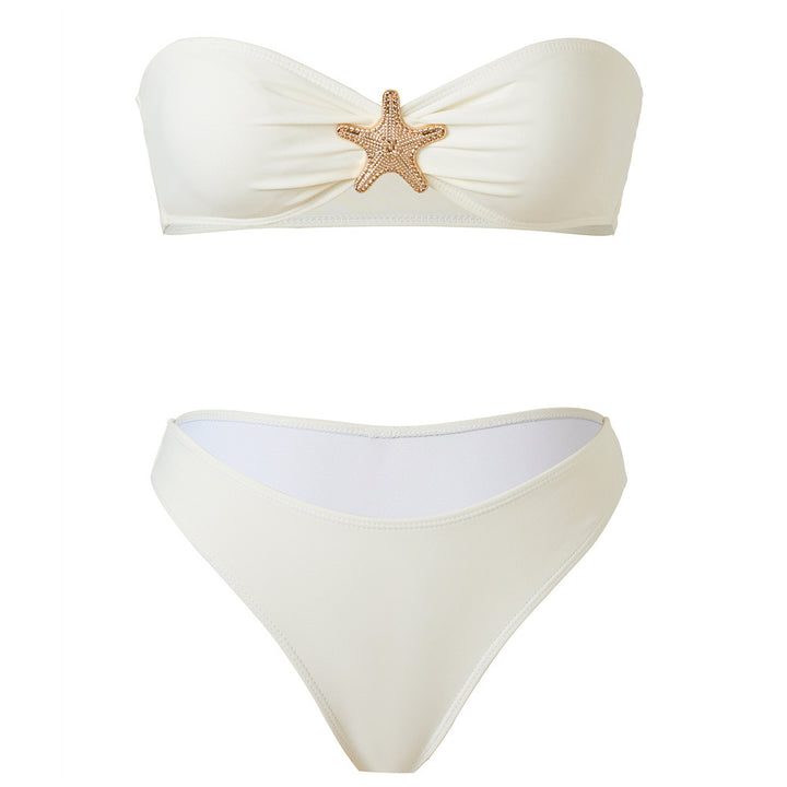 Damen Bikini-Set mit elegantem Wickelrock und dekorativem Sternen-Detail Echo Archiv