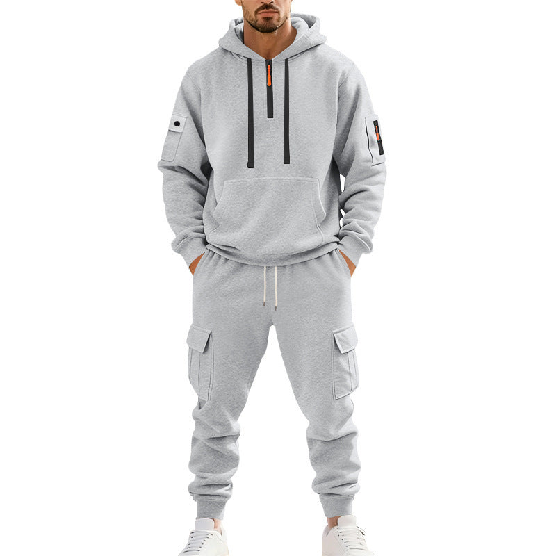Herren stylischer Hoodie- und Cargo-Jogginganzug mit funktionalen Taschen Echoarchiv