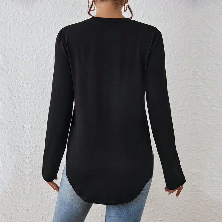 Damen Langarmshirt mit seitlichen Schlitzen, Rundhalsausschnitt und entspannter Casual-Passform – Avérine