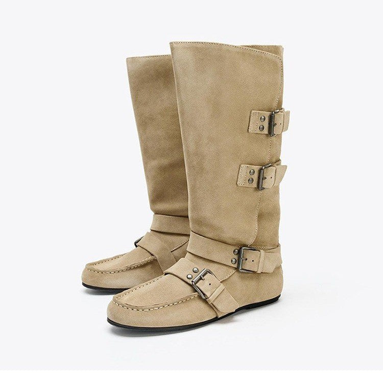 Damen Modische Stiefel mit verstellbaren Schnallen – Lioré