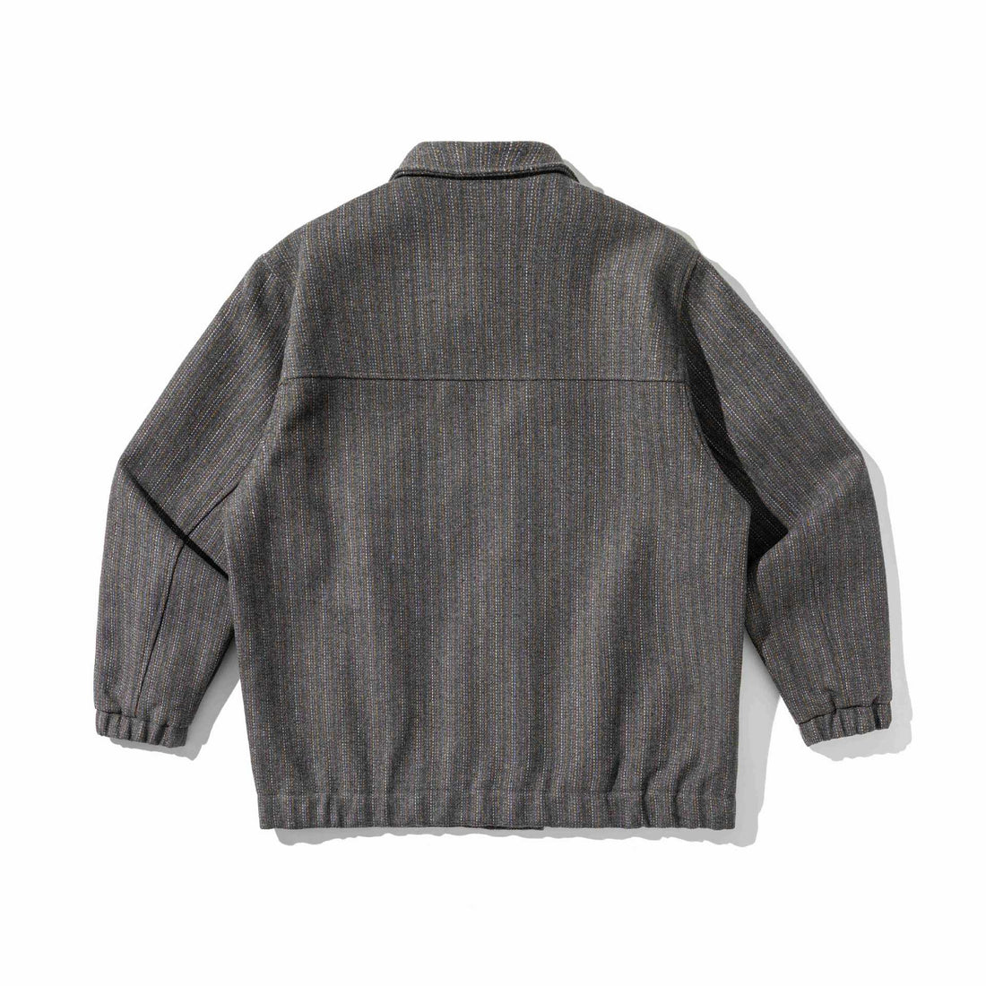 Unisex Strukturierter Overshirt‑Blouson aus gewobener Wollmischung mit Druckknopf‑Front Echoarchiv