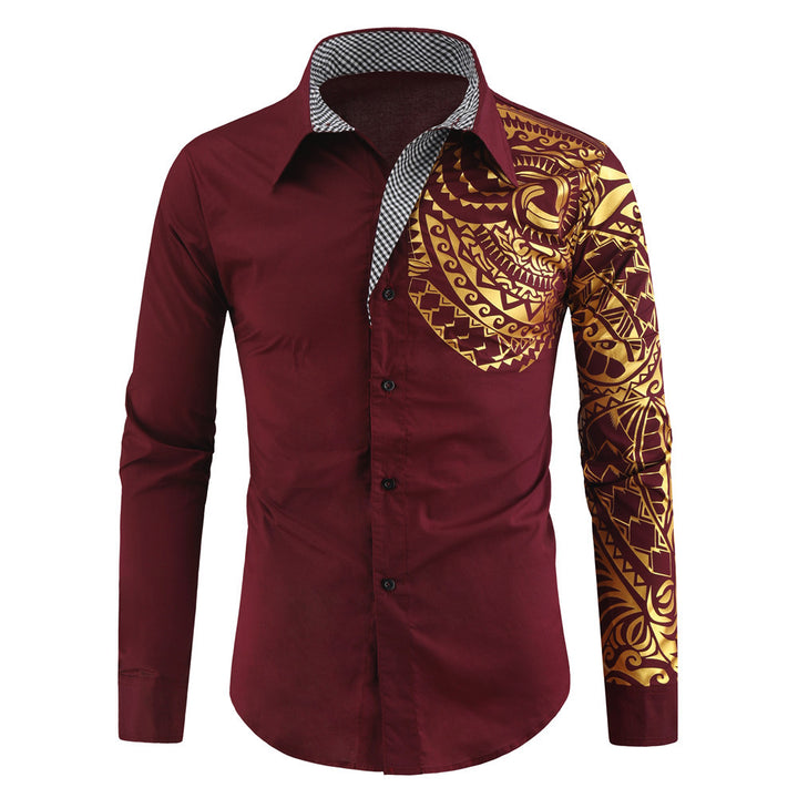 Herren modisches Langarmhemd mit floralem Design und elegantem Mustermix Echoarchiv