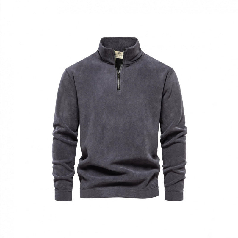 Herren Fleece-Pullover mit Stehkragen Echoarchiv