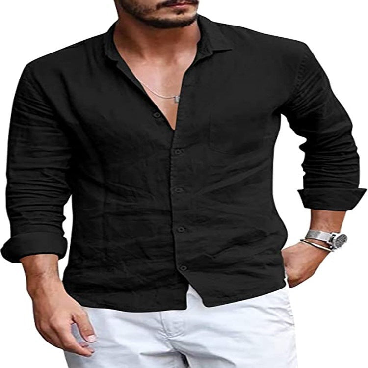 Herren lässiges Langarmhemd aus atmungsaktivem und luftdurchlässigem Stoff Echoarchiv