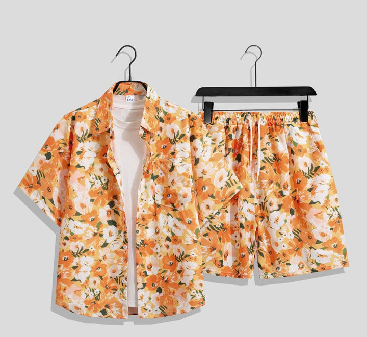 Herren Kurzoverall mit lebhaftem Blumenmuster Echoarchiv