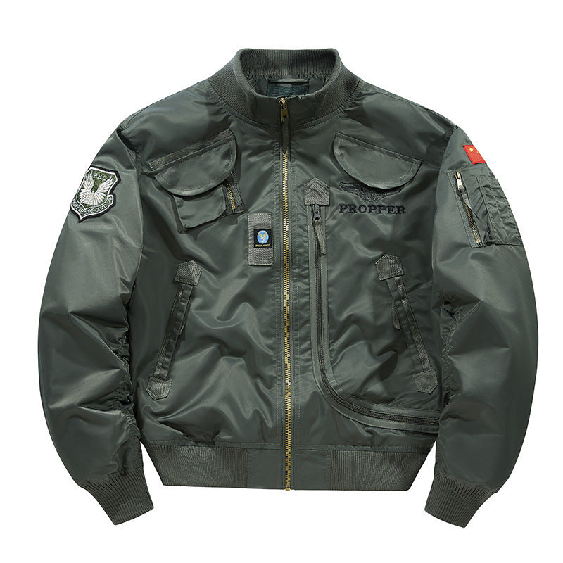 Herren Piloten-Bomberjacke mit Vintage-Utility-Taschen und klassischem Flieger-Schnitt Echo Archiv