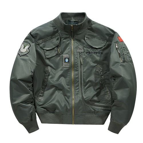 Herren Piloten-Bomberjacke mit Vintage-Utility-Taschen und klassischem Flieger-Schnitt Echo Archiv