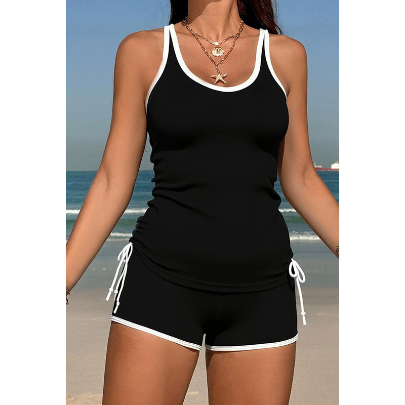 Damen Sportliches Tankini-Set mit hochgezogenem Schnitt und verstellbaren Bändern Echo Archiv