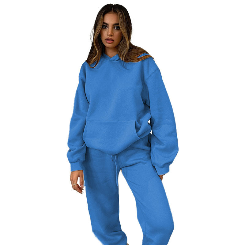 Damen nan lässiges Oversize-Kapuzenloungewear-Set mit fleecegefüttertem Hoodie und hochgeschnittener Jogginghose Echo Archiv