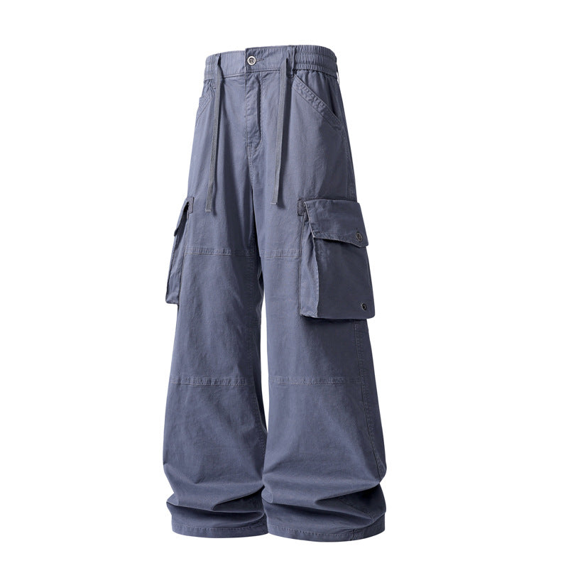 Damen weite Utility-Cargo-Hose mit hoher Taillierung, elastischem Bund und großen Klappentaschen Echo Archiv