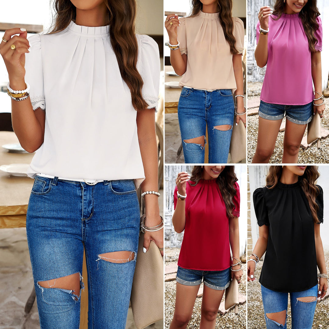 Damen Bluse mit Elegante Rüschen und Zurückhaltenden Falten Echoarchiv