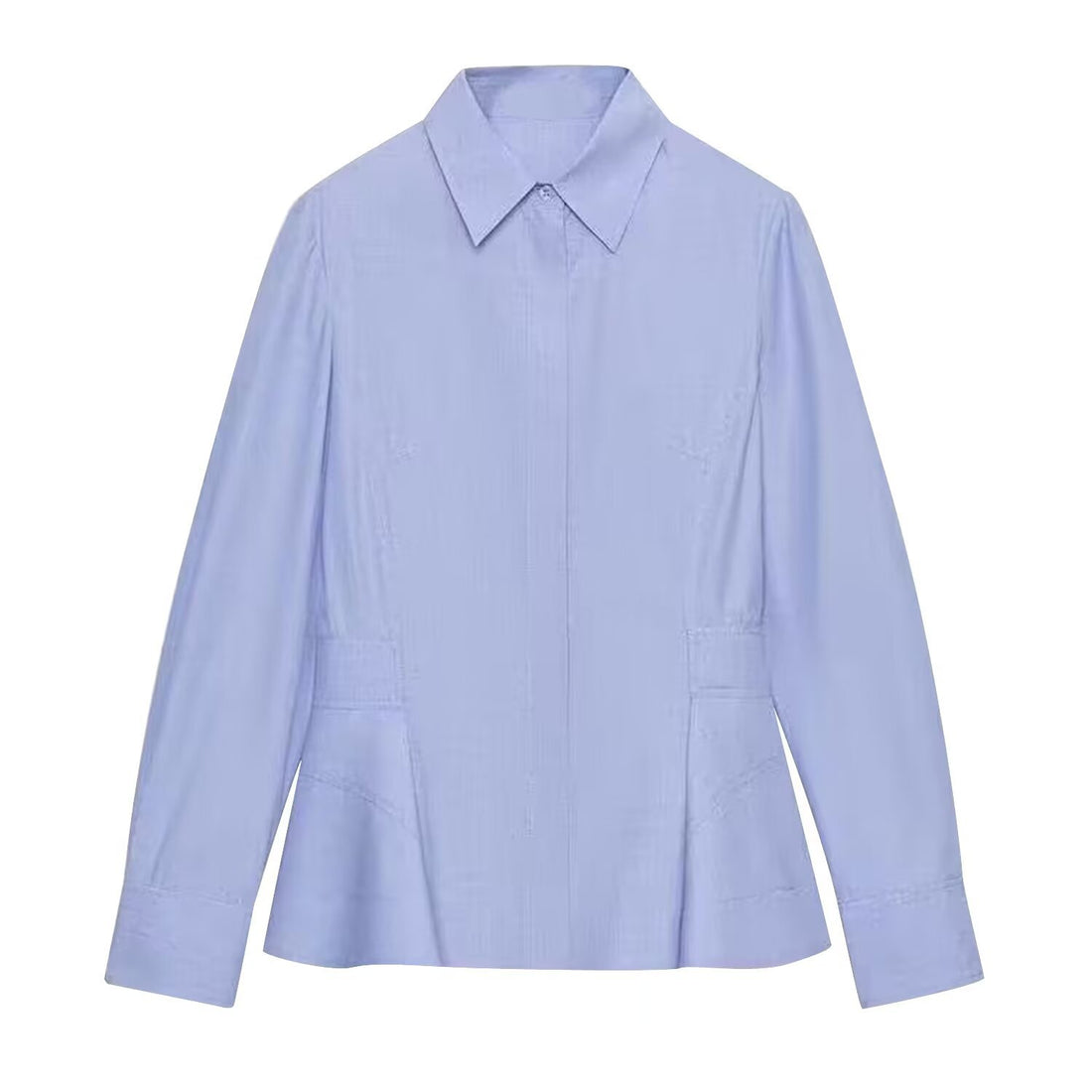 Damen Taillierter Kurzblazer im Peplum‑Schnitt mit Hemdkragen Echoarchiv