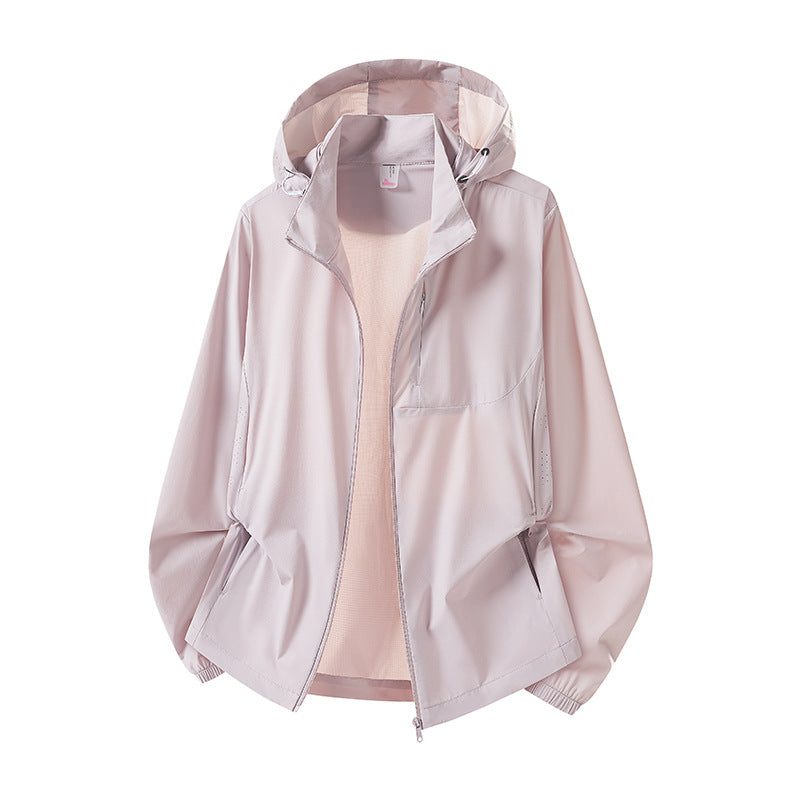 Damen Leichter Windbreaker mit Kapuze Echo Archiv