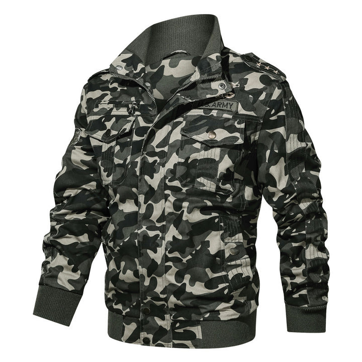 Herren Camouflage-Fieldblouson im Urban-Militärstil mit Rippbündchen und Mehrfach-Taschen Echoarchiv